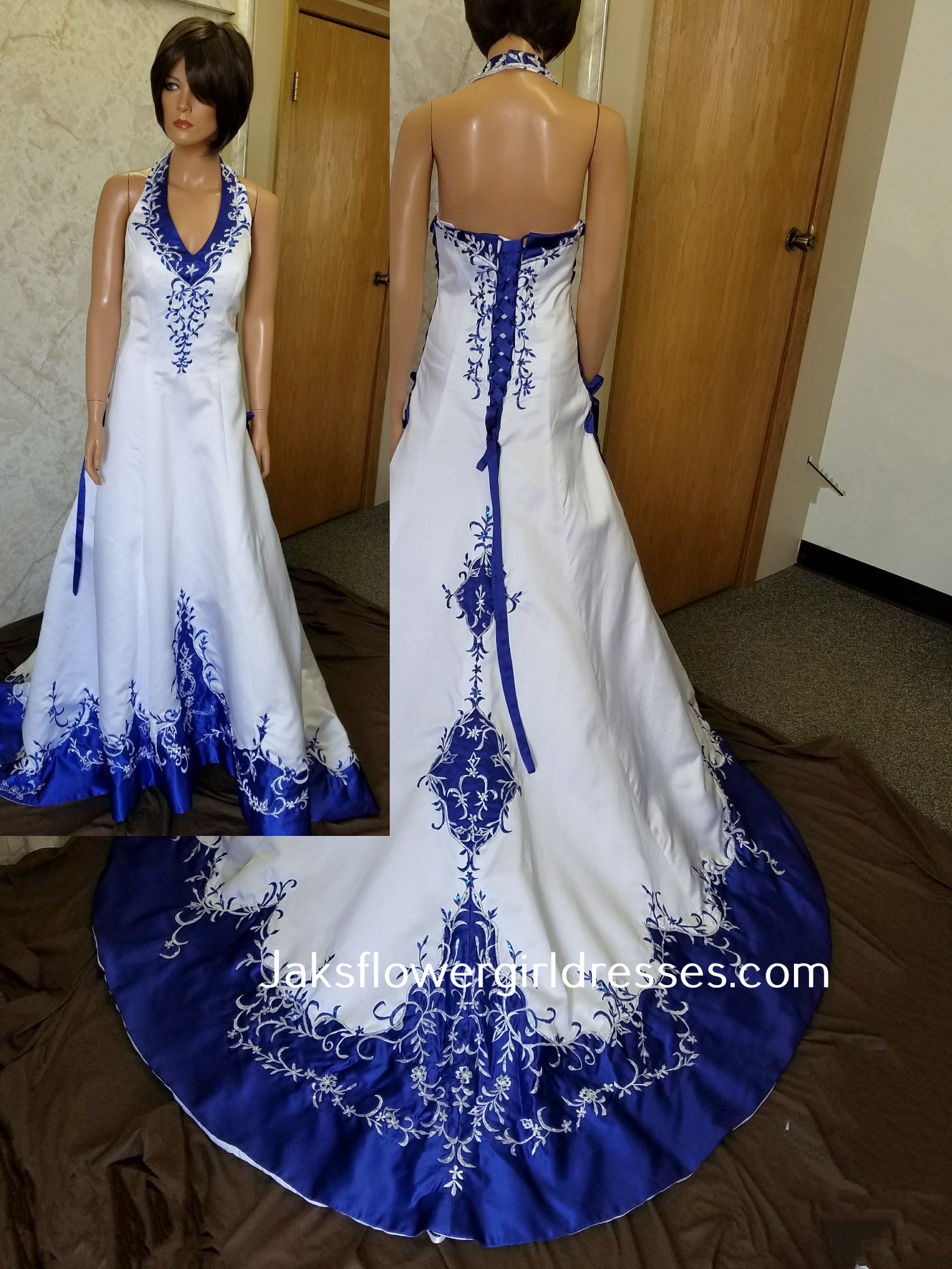 Looking for a bridal gown in a non-traditional color or with a touch of color?  White wedding dresses with color accents and color accents bridal gowns.